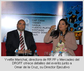 Yvette Marichal, directora de RR PP y Mercadeo del DRGFF ofrece detalles del evento junto a Omar de la Cruz, su director ejecutivo